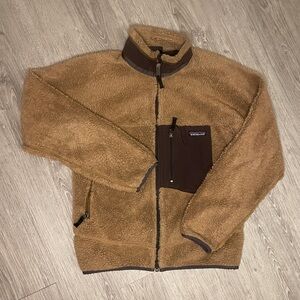 Patagonia Tan and Brown Fleece Jacket